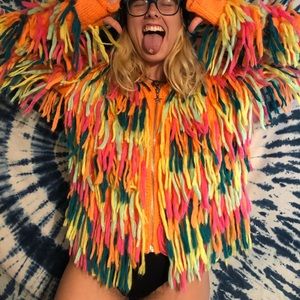 Dolls Kill Acid Trip shaggy jacket